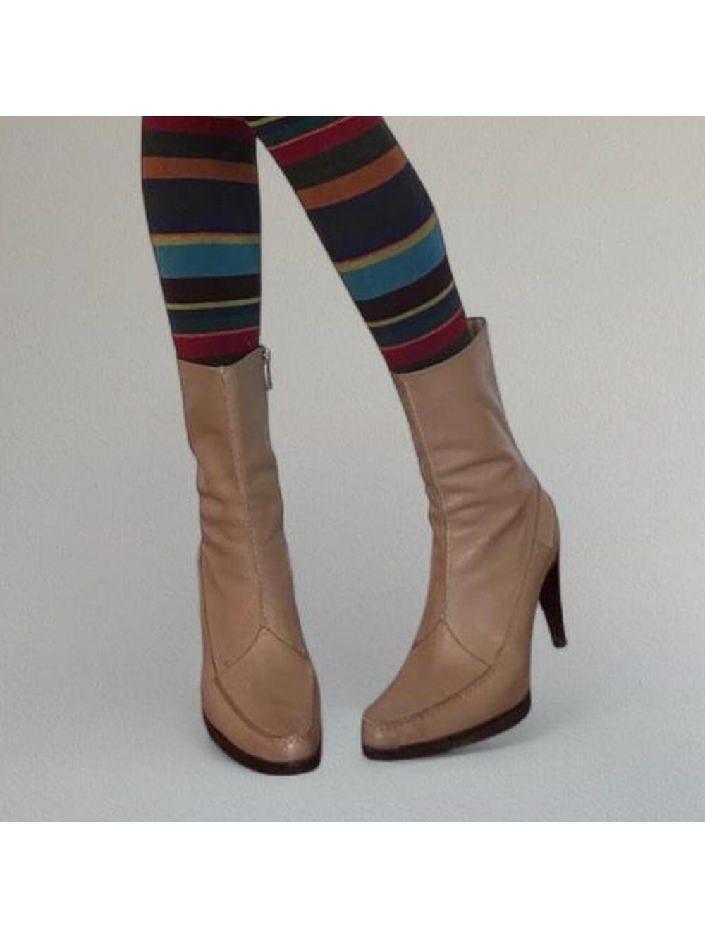 Y2K high heel mid calf boots from Bally.